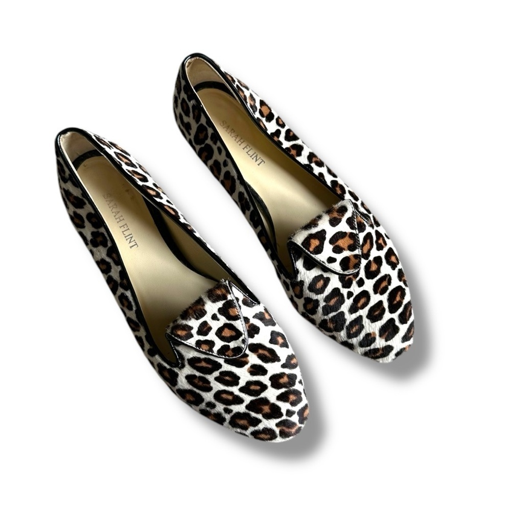 Sarah Flint Andrea Leopard Haircalf Loafers Flats EU 37 US 7